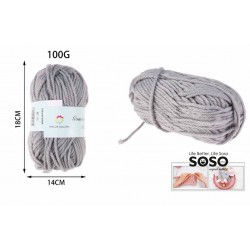 Gomitolo di lana 100gr grigio - 1