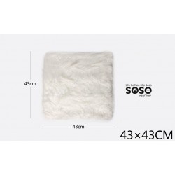Cuscino pelliccia bianca 43x43cm - 1