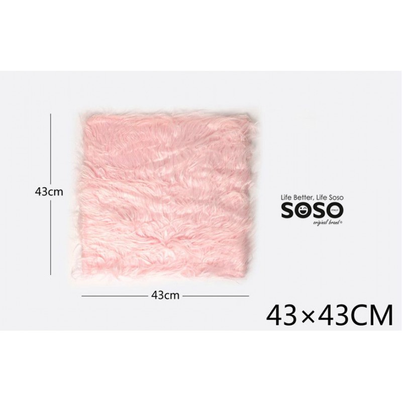 Cuscino pelliccia rosa 43x43cm - 1