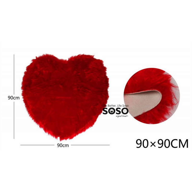 Tappeto cuore rosso 90x90cm - 1