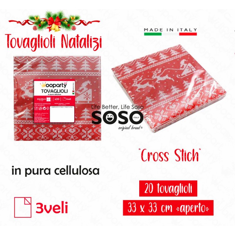 Tovaglioli natalizi 33x33cm 3 veli 20pcs - 1