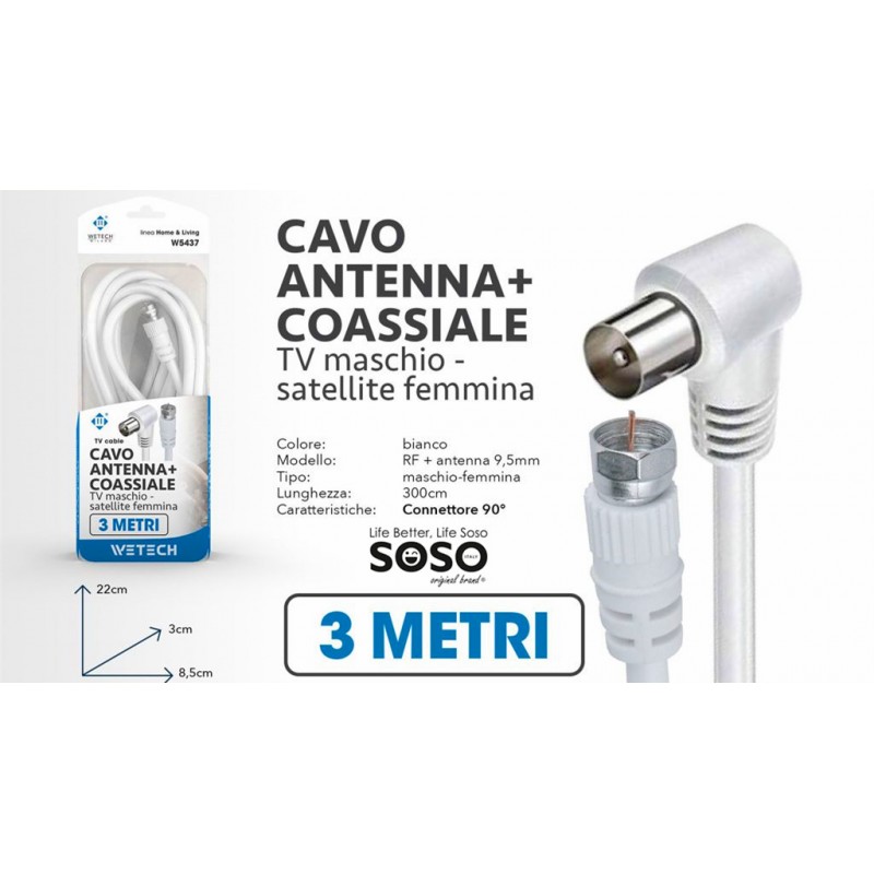 Cavo antenna M-F satellitare 3mt - 1