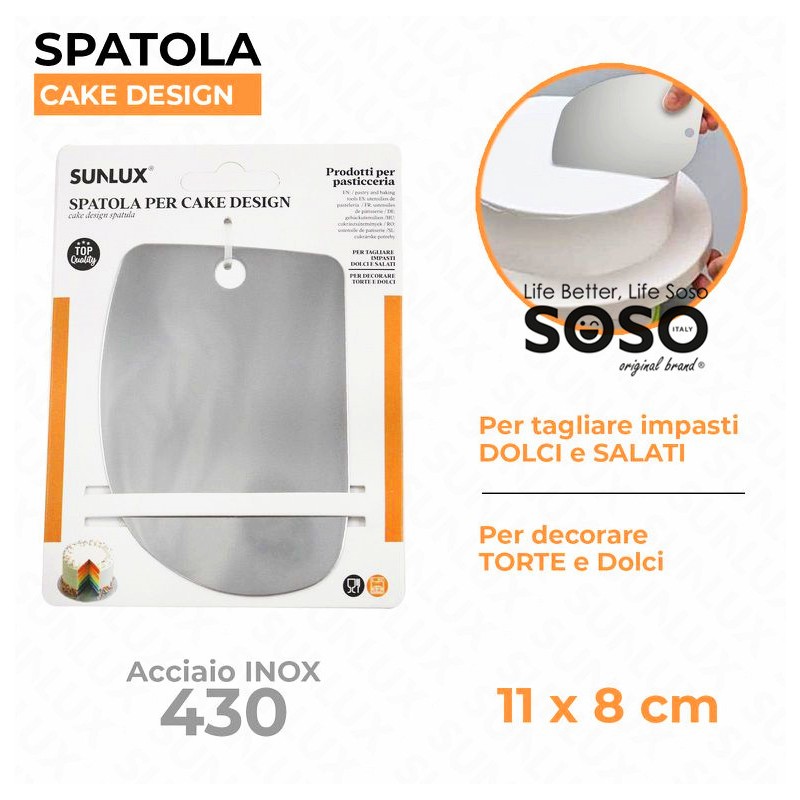 Spatola per cake disegn acciaio 430 11x 8cm - 1