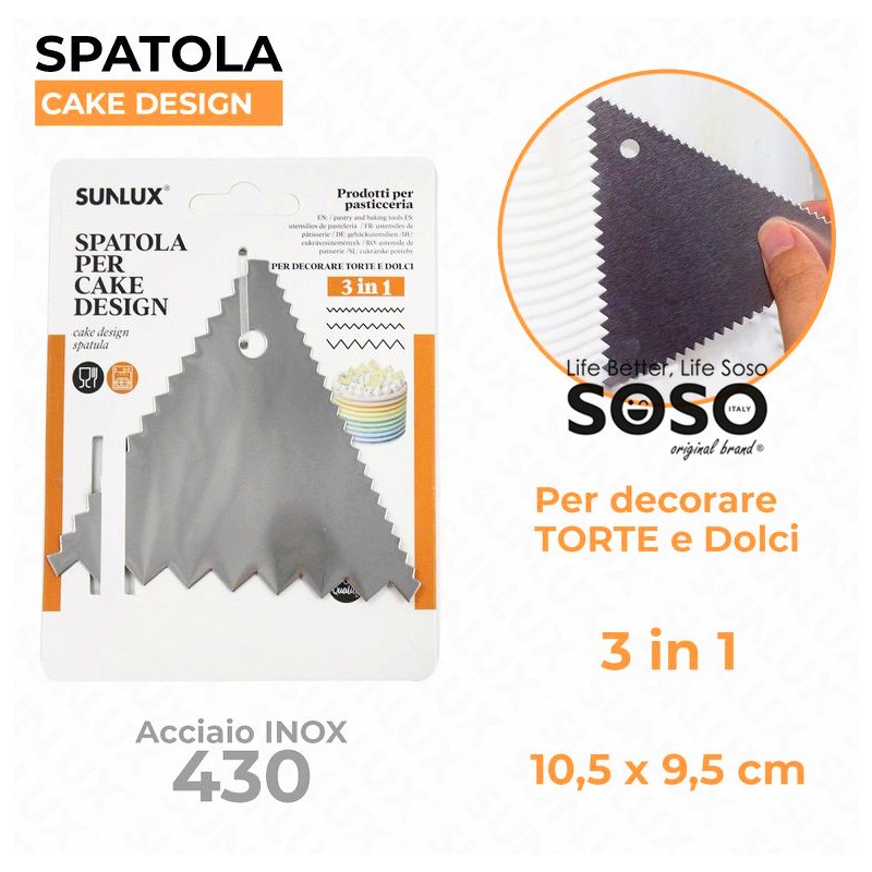 Spatola per cake disegn acciaio 430 10.5 x 9.5 cm - 1