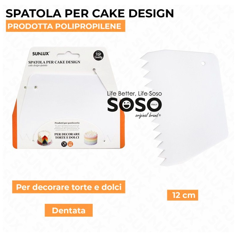 Spatola per cake design dentata in pp 12cm - 1