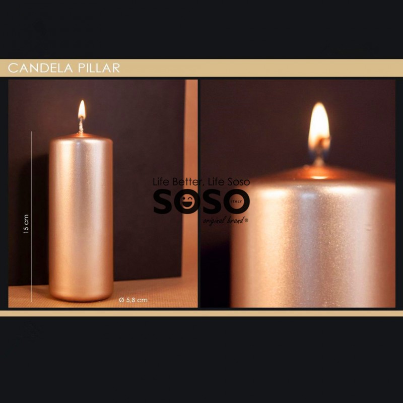 Pillar candle kl 5 metallic plus powder pink - 1