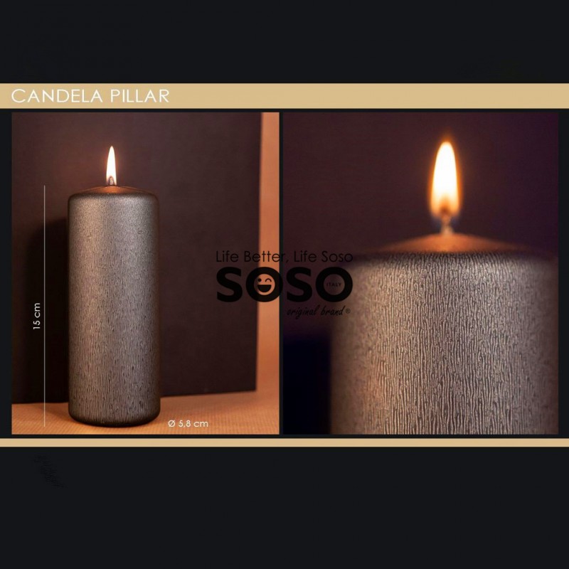 Pillar candle kl 5 metallic jeand gray - 1