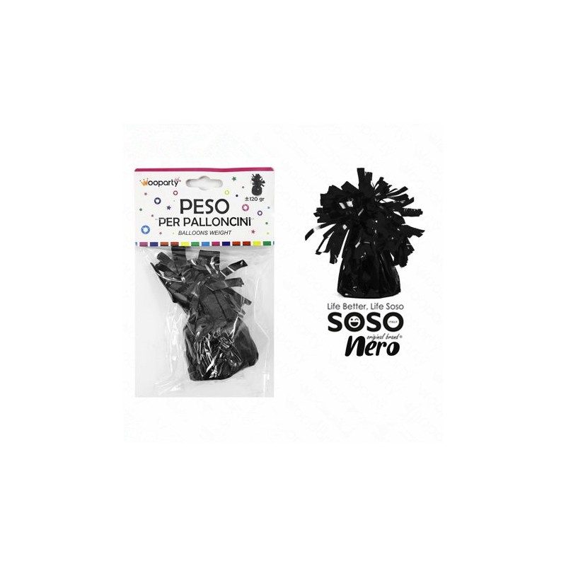 Peso in pietra per palloncini rivestimento in pet nero 120gr - 1