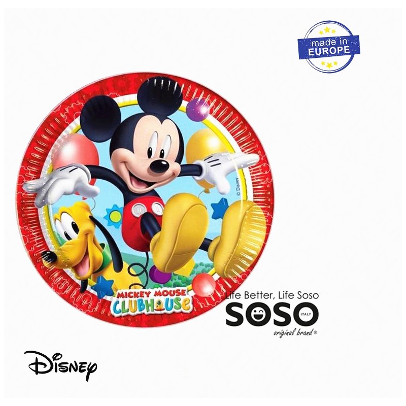 Piatti monouso carta mickey mouse diametro 23cm 8pcs - 1