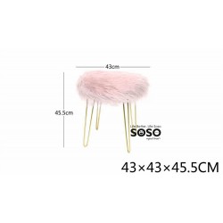 Sgabello rosa pelliccia sintetica 43x43x45.5cm - 1