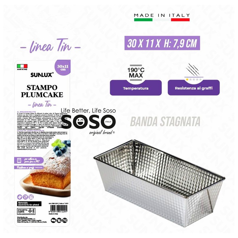 Linea Tin stampo plumcake 30x11x7.9 cm - 1