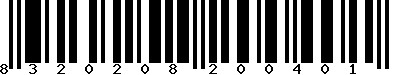 EAN-13 : 8320208200401 EAN-13 : 8320208200401