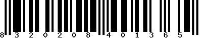 EAN-13 : 8320208401365 EAN-13 : 8320208401365